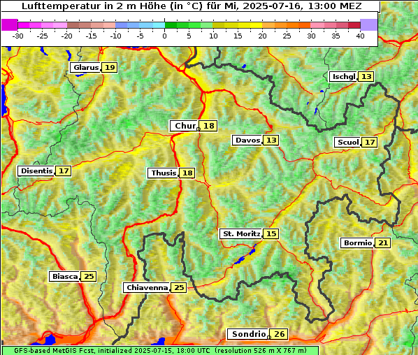 Temperatur, 16. 7. 2025