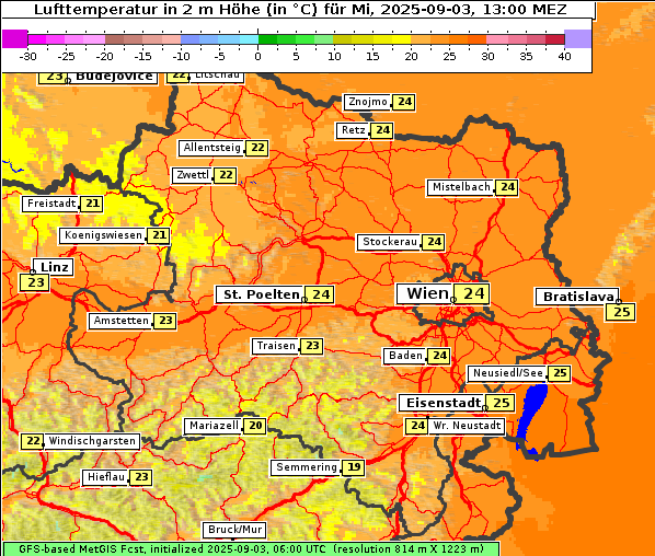 Temperatur, 3. 9. 2025