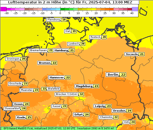 Temperatur, 4. 7. 2025