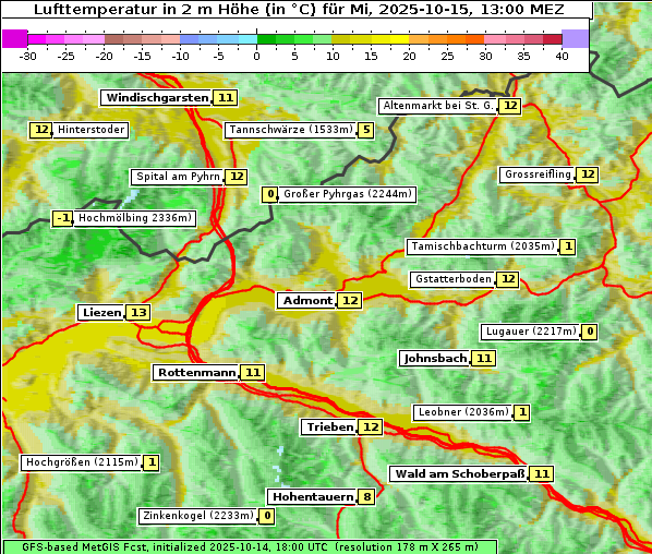 Temperatur, 15. 10. 2025