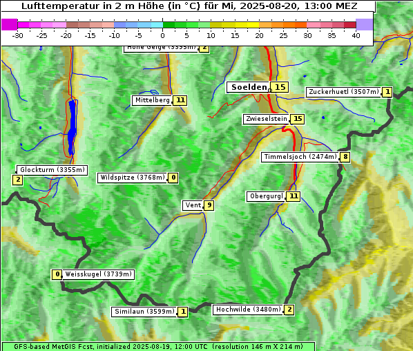 Temperatur, 20. 8. 2025