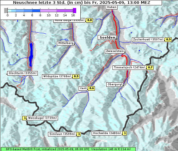 Neuschnee, 9. 5. 2025
