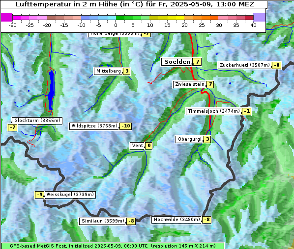 Temperatur, 9. 5. 2025