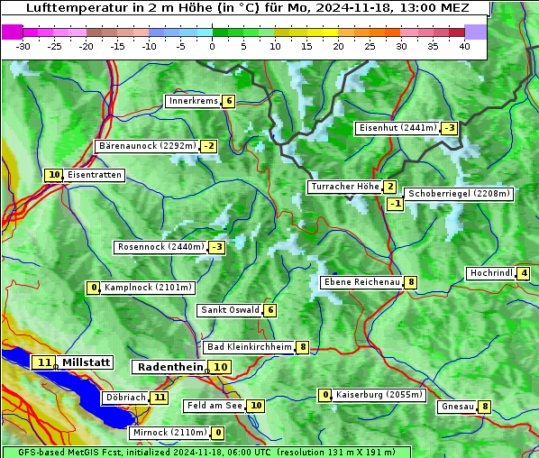 Temperatur, 18. 11. 2024