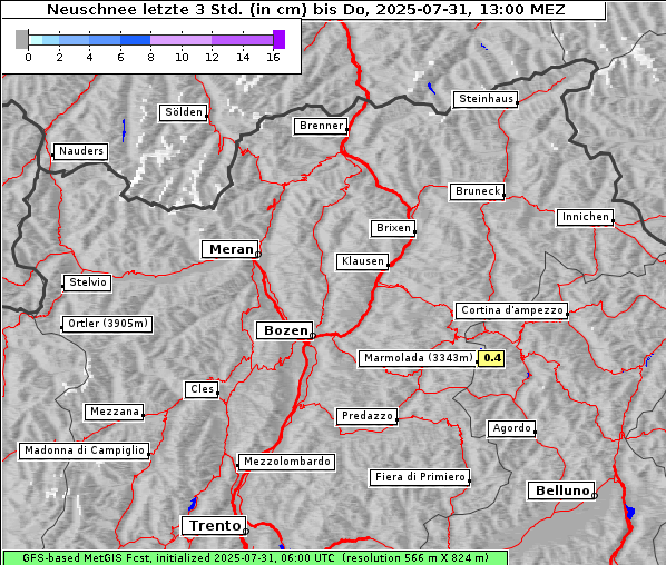 Neuschnee, 31. 7. 2025