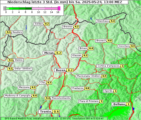 Niederschlag, 24. 5. 2025