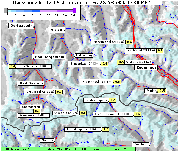 Neuschnee, 9. 5. 2025