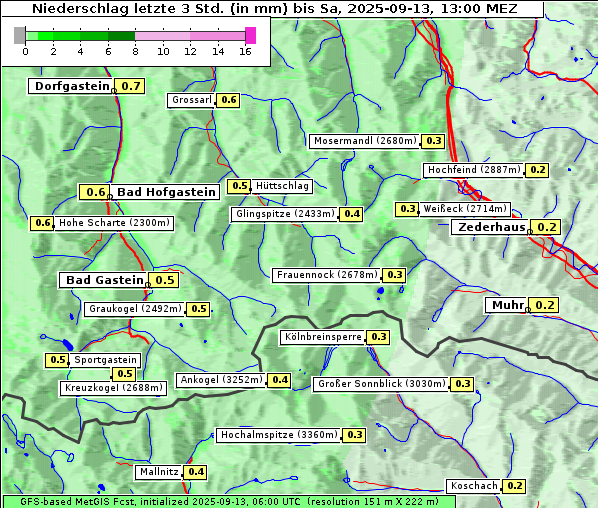 Niederschlag, 13. 9. 2025
