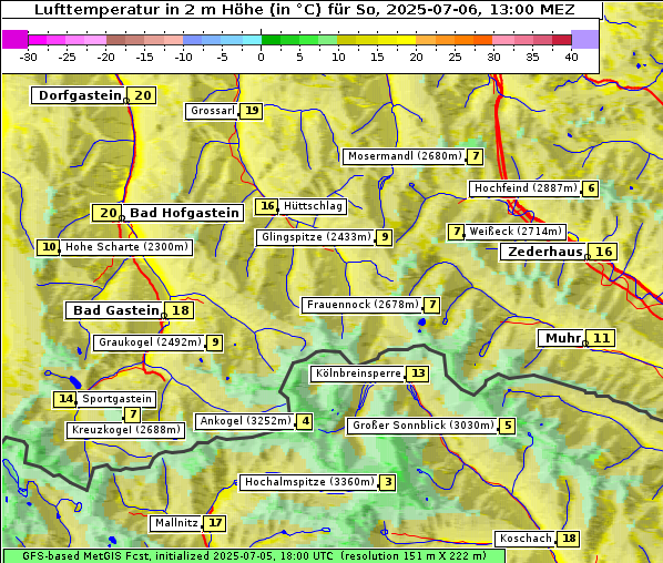 Temperatur, 6. 7. 2025