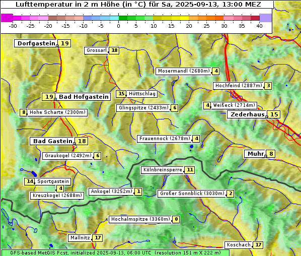 Temperatur, 13. 9. 2025