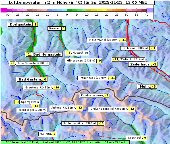 Temperatur, 23. 11. 2025