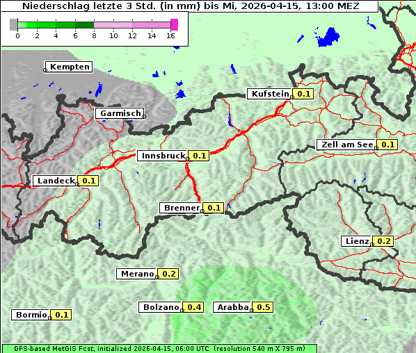Niederschlag, 15. 4. 2026