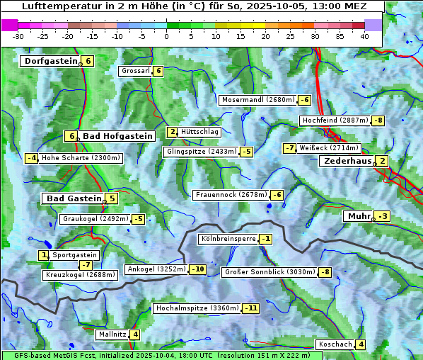 Temperatur, 5. 10. 2025