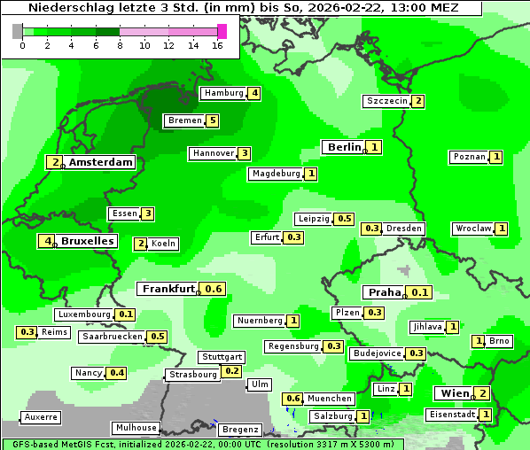 Niederschlag, 22. 2. 2026