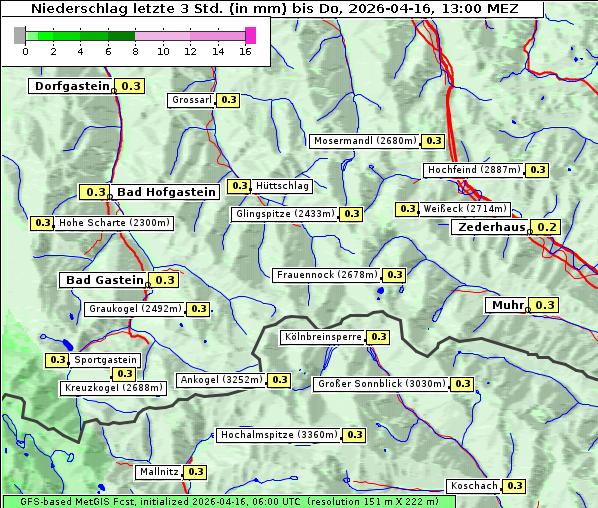 Niederschlag, 16. 4. 2026