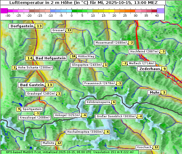 Temperatur, 15. 10. 2025