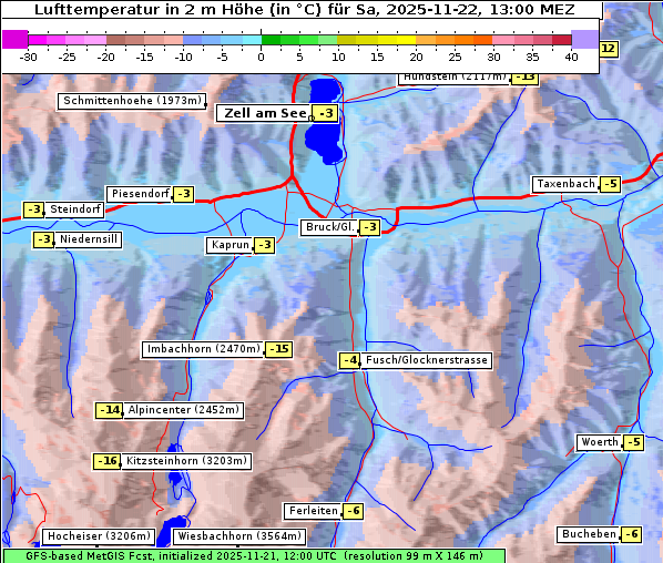 Temperatur, 22. 11. 2025