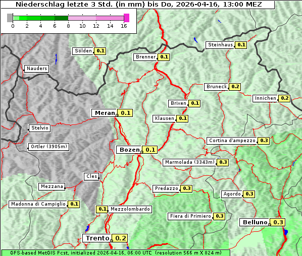 Niederschlag, 16. 4. 2026