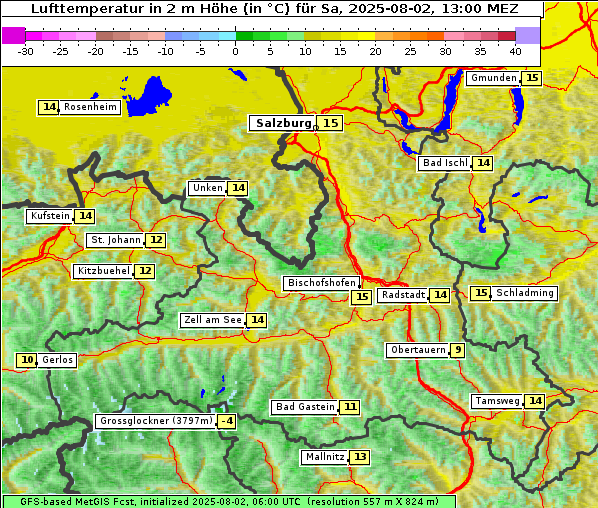Temperatur, 2. 8. 2025