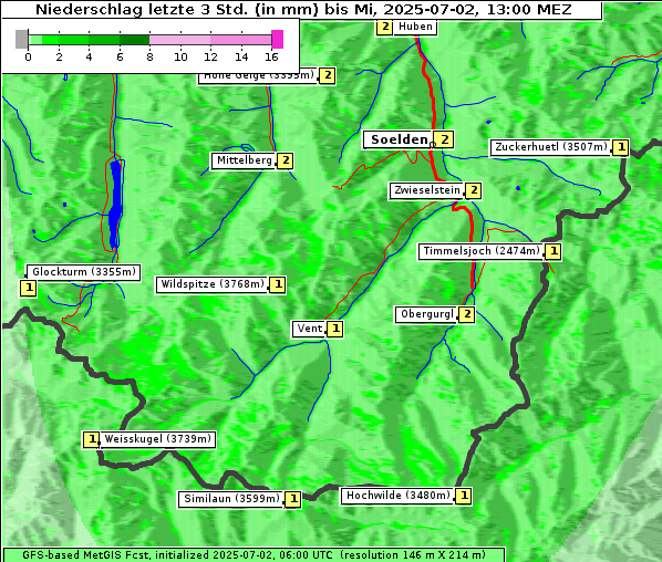 Niederschlag, 2. 7. 2025