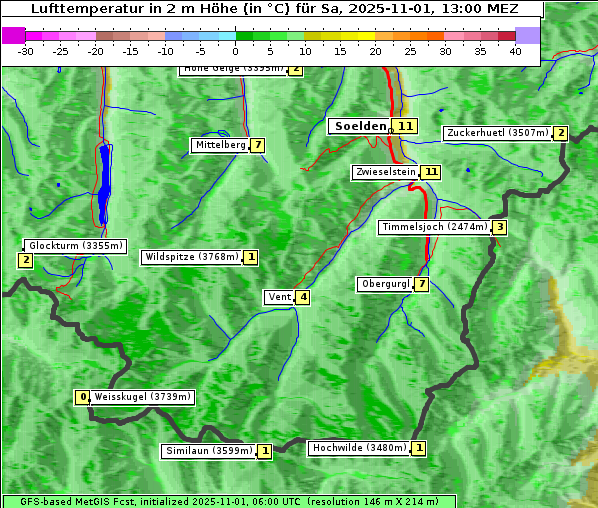 Temperatur, 1. 11. 2025