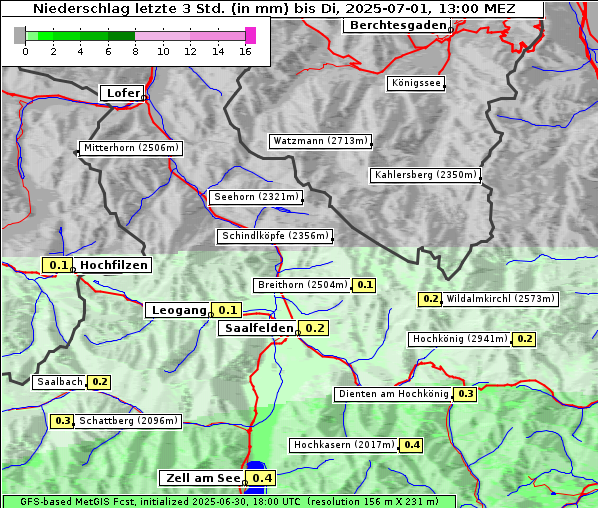 Niederschlag, 1. 7. 2025