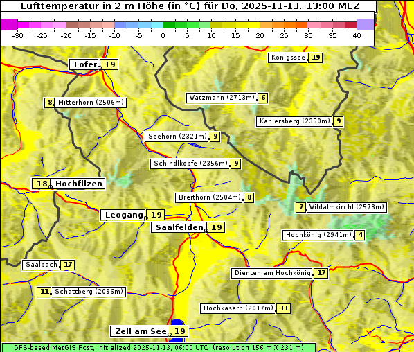 Temperatur, 13. 11. 2025