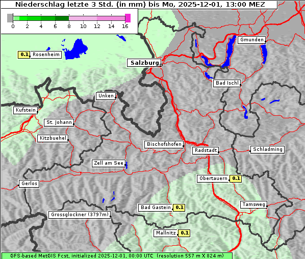 Niederschlag, 1. 12. 2025