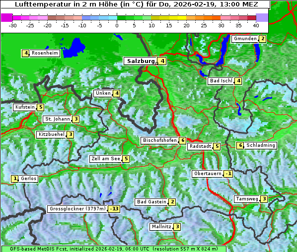 Temperatur, 19. 2. 2026