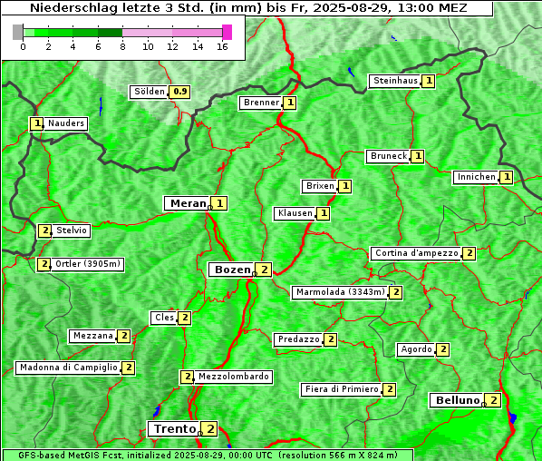 Niederschlag, 29. 8. 2025