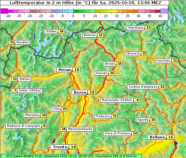 Temperatur, 18. 10. 2025
