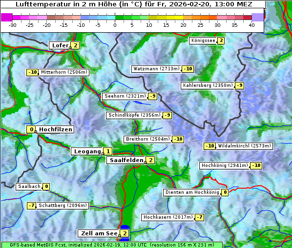 Temperatur, 20. 2. 2026