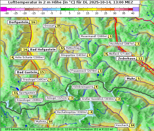 Temperatur, 14. 10. 2025