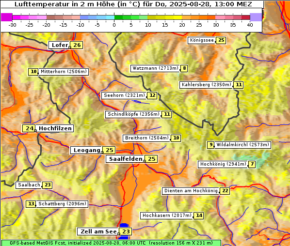 Temperatur, 28. 8. 2025