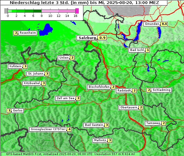 Niederschlag, 20. 8. 2025
