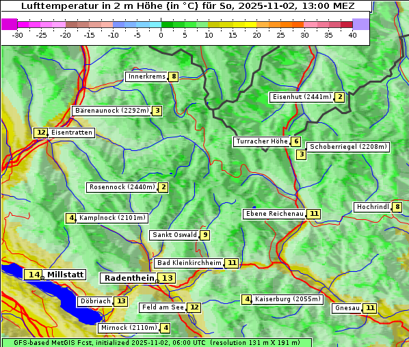 Temperatur, 2. 11. 2025