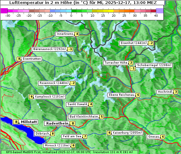 Temperatur, 17. 12. 2025