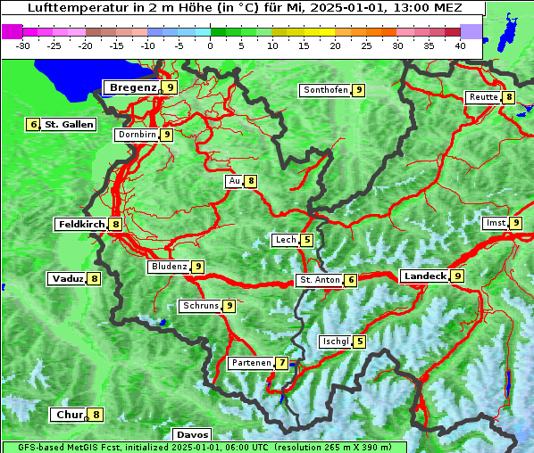 Temperatur, 1. 1. 2025