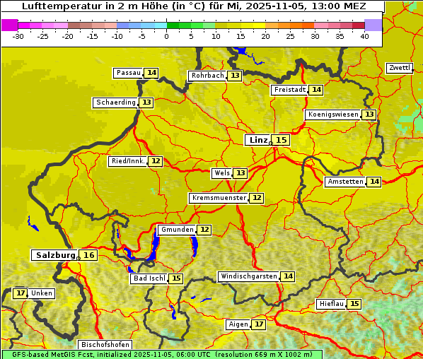 Temperatur, 5. 11. 2025