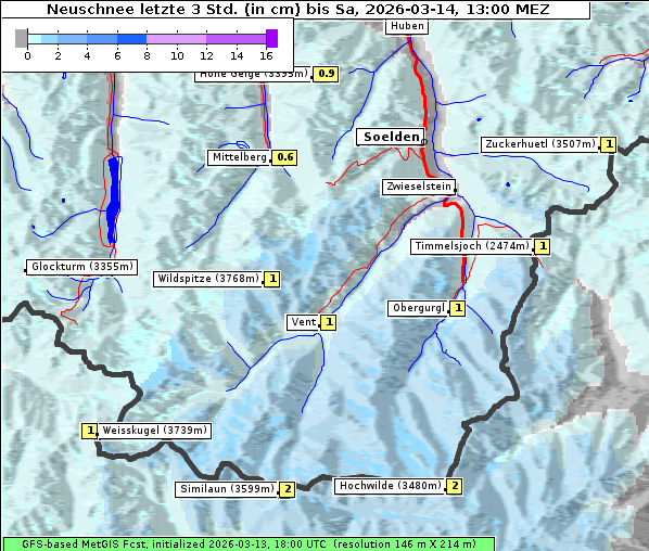 Neuschnee, 14. 3. 2026