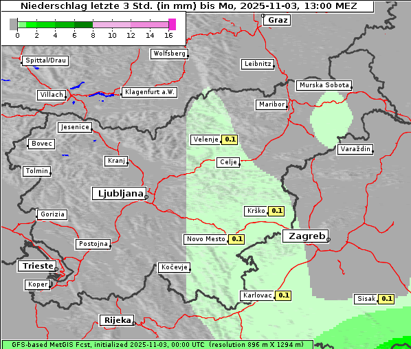 Niederschlag, 3. 11. 2025