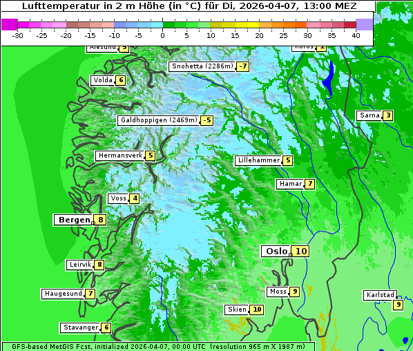Temperatur, 7. 4. 2026