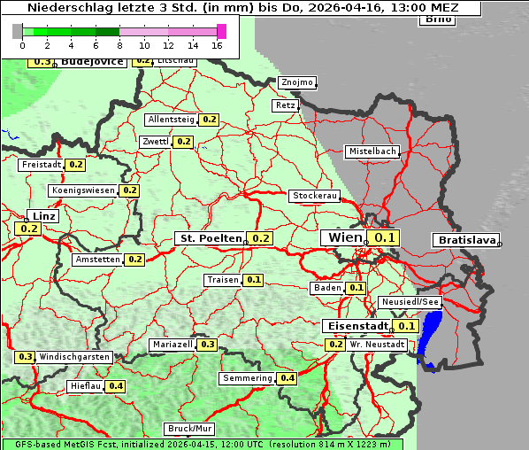 Niederschlag, 16. 4. 2026