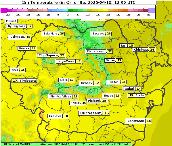 Temperatur, 18. 4. 2026