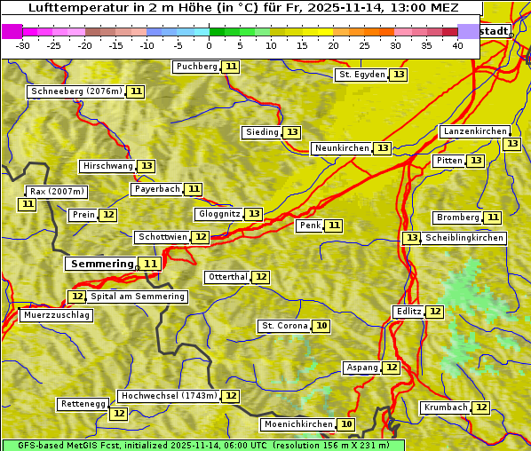 Temperatur, 14. 11. 2025