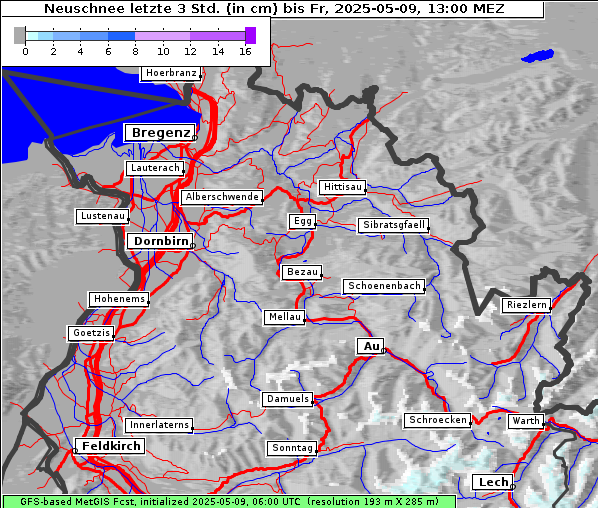 Neuschnee, 9. 5. 2025