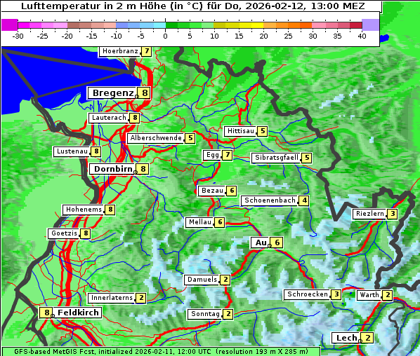 Temperatur, 12. 2. 2026