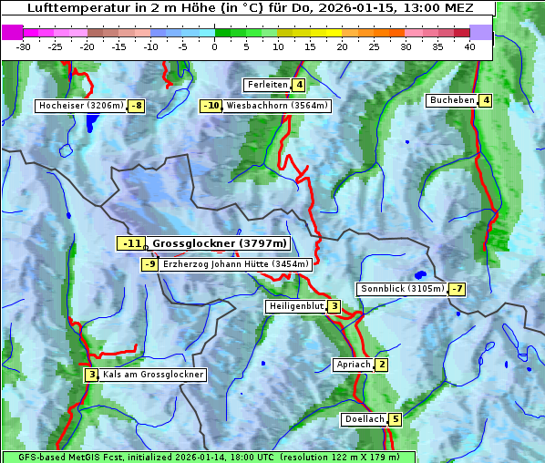 Temperatur, 15. 1. 2026