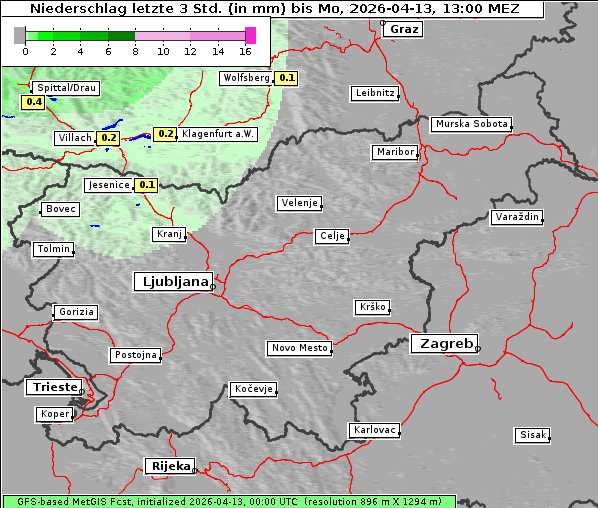 Niederschlag, 13. 4. 2026