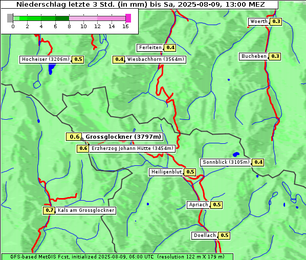 Niederschlag, 9. 8. 2025
